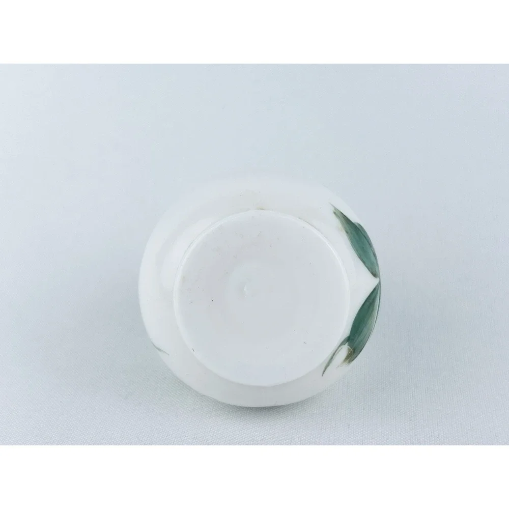 Antique Vintage Hand Painted Milk Glass shaker Early American Pattern Floral